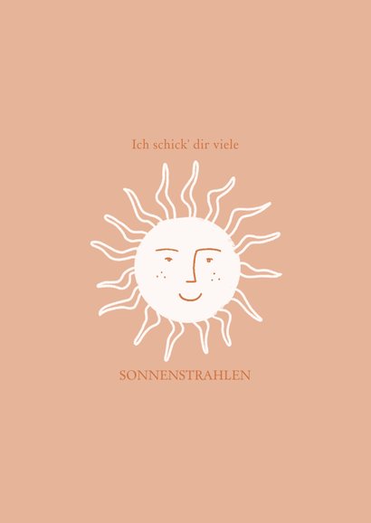 Grußkarte orange mit kleinen Sonnen 2
