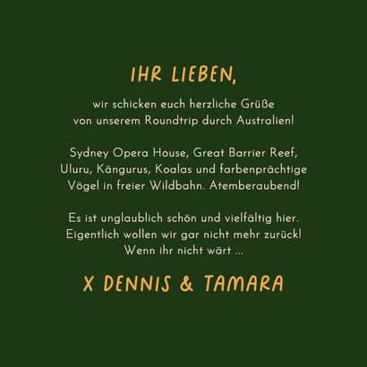 Grußkarte Rundreise Australien Koala & Fotos 3