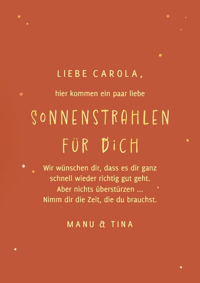 Grußkarte 'Sonnenstrahlen für dich' 3