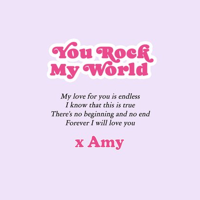 Grußkarte Valentinskarte 'You rock my world' 3