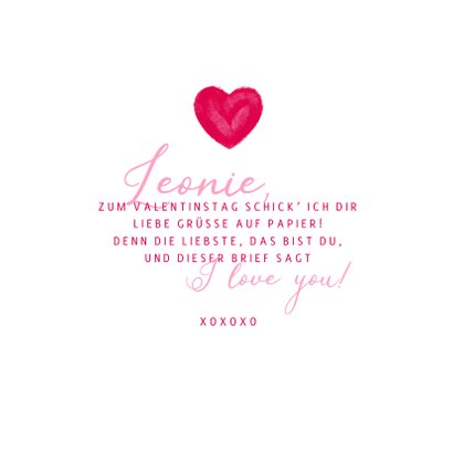 Grußkarte Valentinstag großes Herz & Name 3