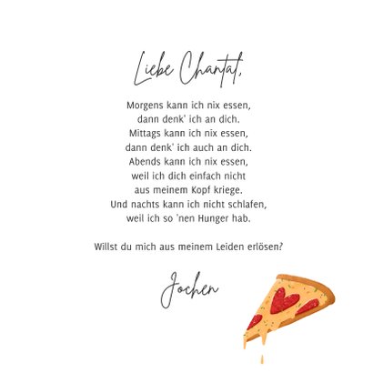 Grußkarte Valentinstag Pizza zum Anbeißen 3