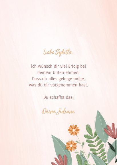 Grußkarte 'Viel Glück' Blumenstrauß mit Band 3