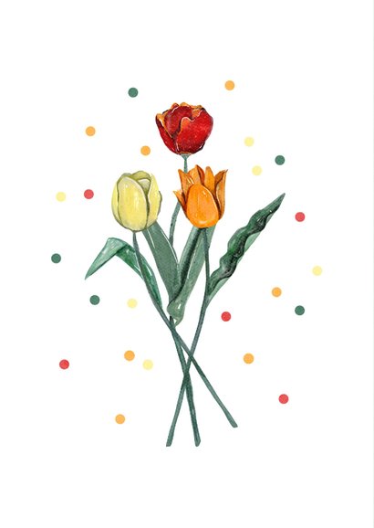 Grußkarte 'Viel Glück' Tulpen 2