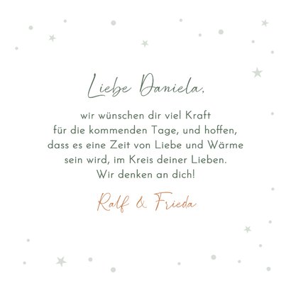 Grußkarte 'Viel Kraft' Rotkehlchen im Winter 3