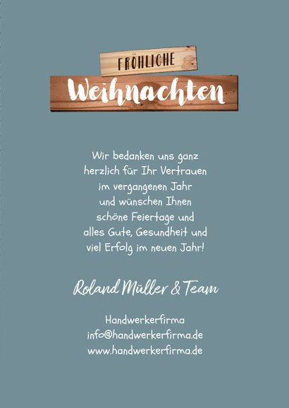 Grußkarte Weihnachten geschäftlich Handwerker 3