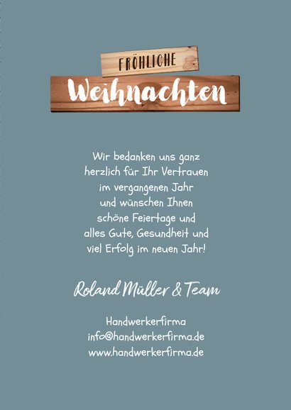 Grußkarte Weihnachten geschäftlich Handwerker 3