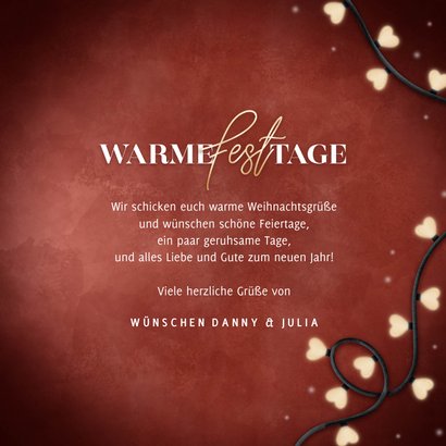 Grußkarte Weihnachten Lichterkette 'Warme Festtage' 3