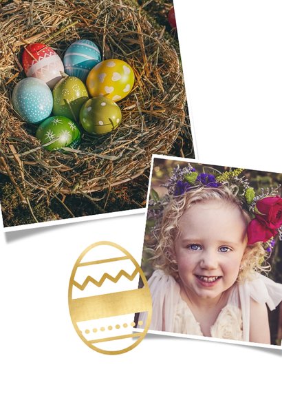 Grußkarte zu Ostern eigene Fotos & Ei 2