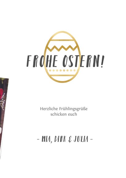 Grußkarte zu Ostern eigene Fotos & Ei 3