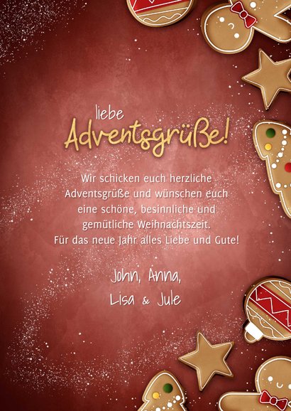 Grußkarte zum Advent mit Weihnachtsplätzchen 3