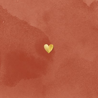 Grußkarte zum Valentinstag Goldenes Herz Rückseite