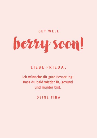 Gute-Besserung-Karte Erdbeeren 'Get well berry soon' 3