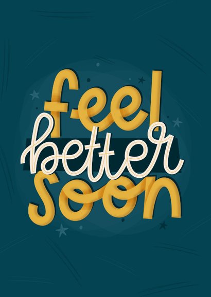 Gute Besserungskarte Lettering 'Feel better soon' 2