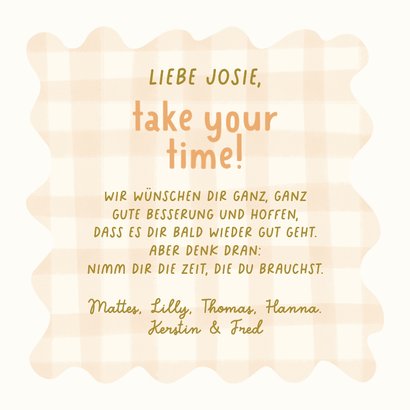 Gute Besserungskarte Schnecke 'take your time' 3