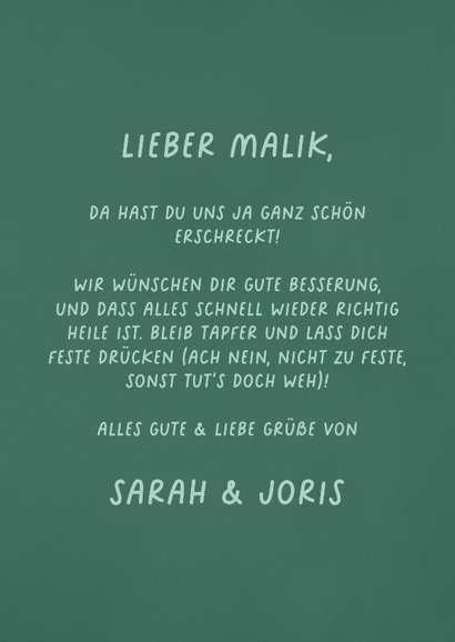 Gute Besserungskarte Tapferer Pechvogel 3