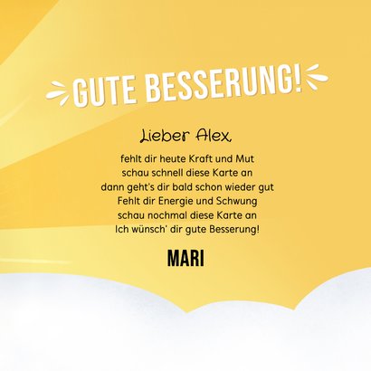 Gute Besserungskarte Zuversicht Sonnenstrahlen 3