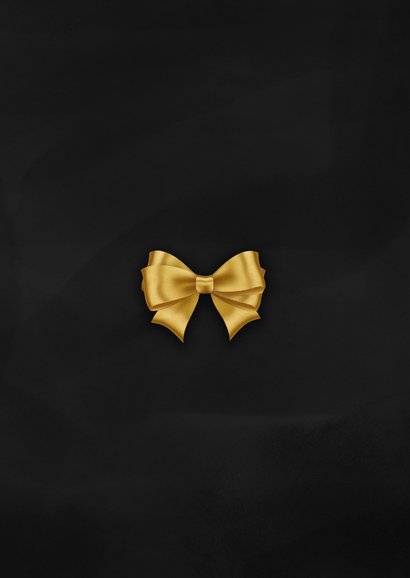 Gutschein goldene Schleife Weihnachtskarte Schriftzug Rückseite