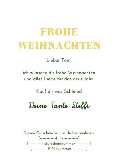 Gutschein-Weihnachtskarte Wichtel mit Schild 3