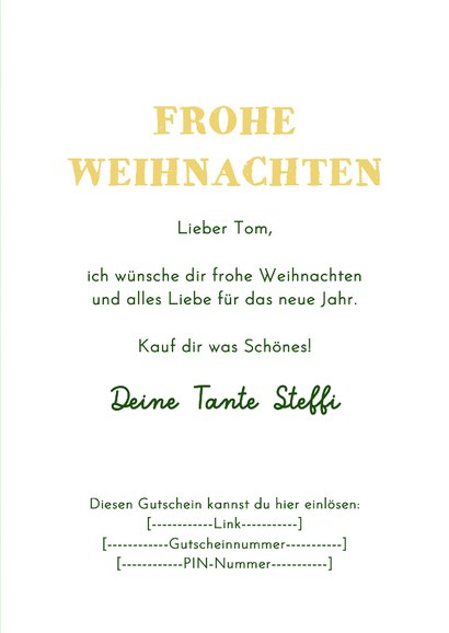 Gutschein-Weihnachtskarte Wichtel mit Schild 3