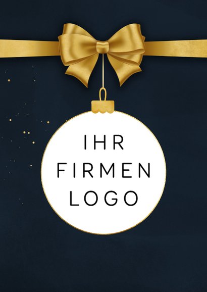 Gutscheinkarte Firma Schleife Schriftzug Gold Blau 2