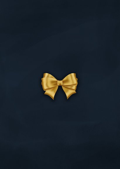 Gutscheinkarte Firma Schleife Schriftzug Gold Blau Rückseite