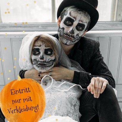 Halloween Einladungskarte großer Kürbis 2