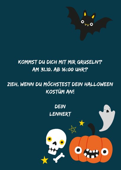 Halloween Karte mit fröhlichen Abbildungen 3