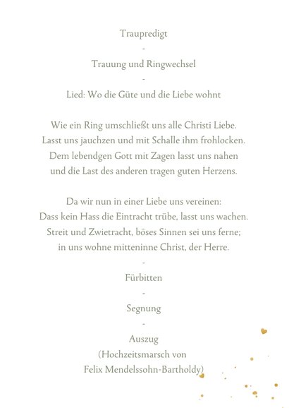 Hochzeit Kirchenheft Aquarellzweige & Goldschrift 3