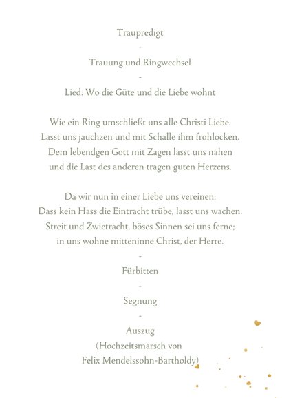Hochzeit Kirchenheft Aquarellzweige & Goldschrift 3