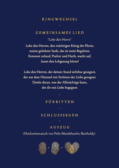 Hochzeit Kirchenheft-Vorlage Fingerabdrücke Herz 3