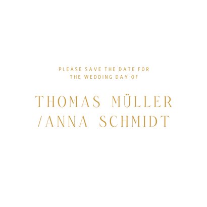Hochzeit Save-the-Date-Karte Goldschrift minimalistisch 2