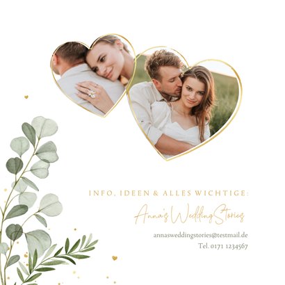 Hochzeitseinladung Aquarellzweige & Goldschrift 2