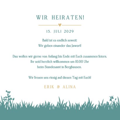 Hochzeitseinladung Brautpaar Scherenschnitt Fahrrad 3