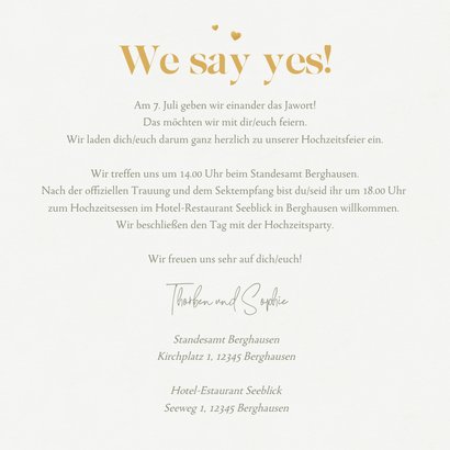 Hochzeitseinladung Eukalyptuszweige & Gold 3