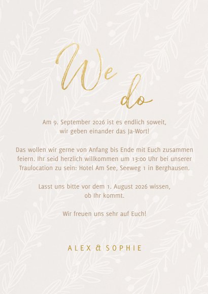 Hochzeitseinladung feine Zweige 3