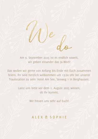 Hochzeitseinladung feine Zweige 3