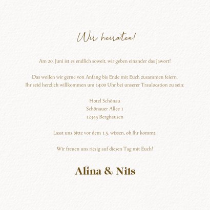 Hochzeitseinladung Gold & Eukalyptuskranz 3