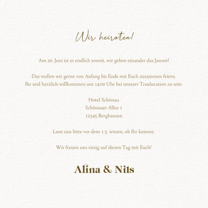 Hochzeitseinladung Gold & Eukalyptuskranz 3