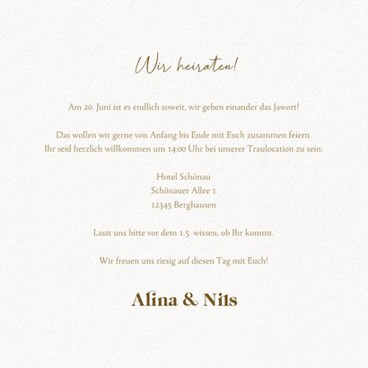Hochzeitseinladung Gold & Eukalyptuskranz 3