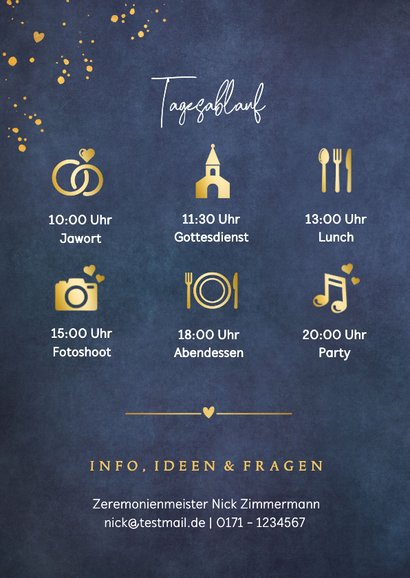 Hochzeitseinladung Goldlook Brautpaar Scherenschnitt 2