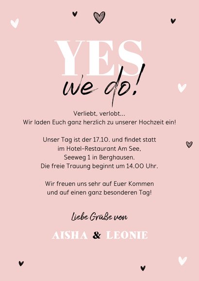 Hochzeitseinladung 'Mrs. right Mrs. always right' 3