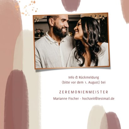 Hochzeitseinladung Pinselstriche kupfer 2