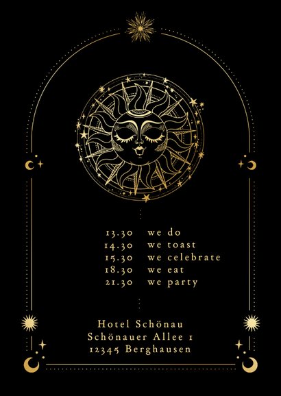 Hochzeitseinladung Tattoo Sonne Astrologie 2