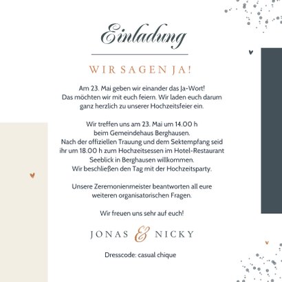 Hochzeitseinladung 'We say yes' grafisch 3