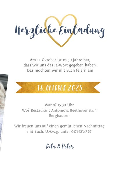 Hochzeitsjubiläum-Einladung Fotocollage 3