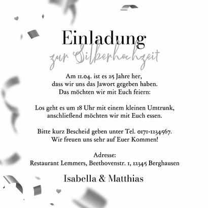 Hochzeitsjubiläum Einladung Silberhochzeit 25 3