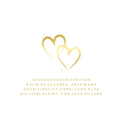 Hochzeitsjubiläum goldene Herzen Einladungskarte 50 Jahre 2