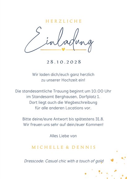 Hochzeitskarte Brautpaar Scherenschnitt gold 3