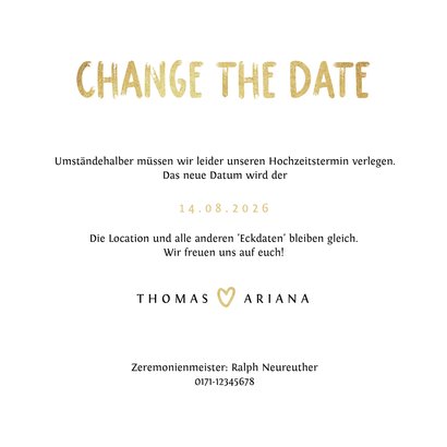 Hochzeitskarte Change-the-Date Foto Pinselstrich 3